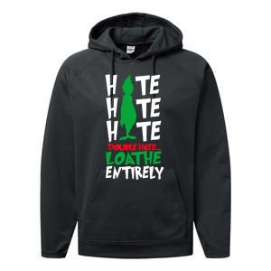 Hate Hate Double Hate Loathe Entirely Funny Christmas Performance Fleece Hoodie