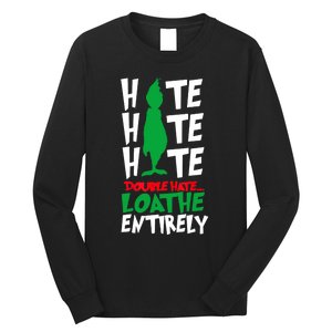 Hate Hate Double Hate Loathe Entirely Funny Christmas Long Sleeve Shirt