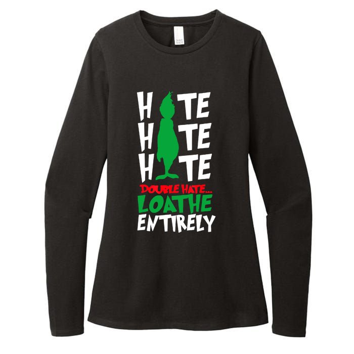 Hate Hate Double Hate Loathe Entirely Funny Christmas Womens CVC Long Sleeve Shirt