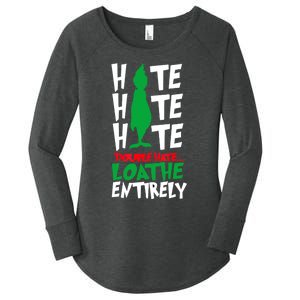 Hate Hate Double Hate Loathe Entirely Funny Christmas Women's Perfect Tri Tunic Long Sleeve Shirt