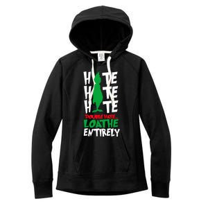 Hate Hate Double Hate Loathe Entirely Funny Christmas Women's Fleece Hoodie