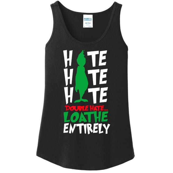 Hate Hate Double Hate Loathe Entirely Funny Christmas Ladies Essential Tank