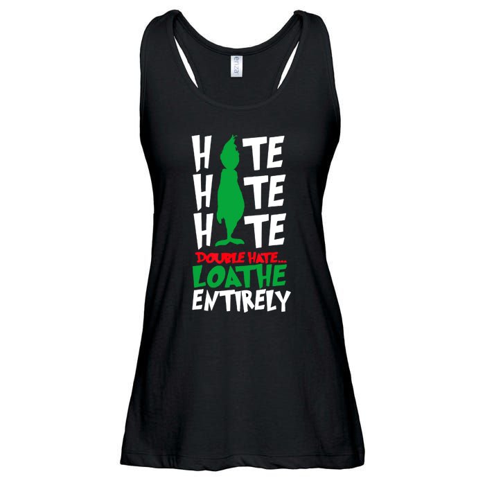 Hate Hate Double Hate Loathe Entirely Funny Christmas Ladies Essential Flowy Tank