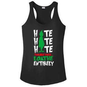 Hate Hate Double Hate Loathe Entirely Funny Christmas Ladies PosiCharge Competitor Racerback Tank