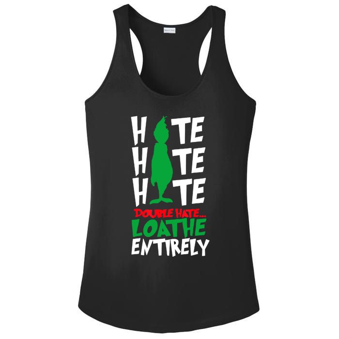 Hate Hate Double Hate Loathe Entirely Funny Christmas Ladies PosiCharge Competitor Racerback Tank