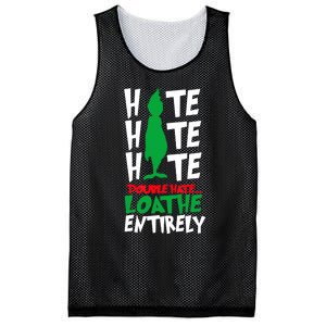 Hate Hate Double Hate Loathe Entirely Funny Christmas Mesh Reversible Basketball Jersey Tank