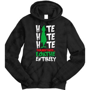 Hate Hate Double Hate Loathe Entirely Funny Christmas Tie Dye Hoodie