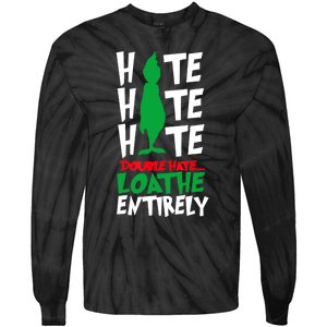 Hate Hate Double Hate Loathe Entirely Funny Christmas Tie-Dye Long Sleeve Shirt