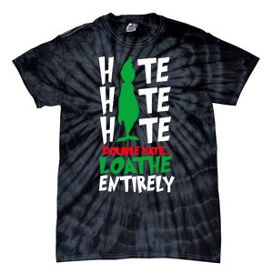 Hate Hate Double Hate Loathe Entirely Funny Christmas Tie-Dye T-Shirt