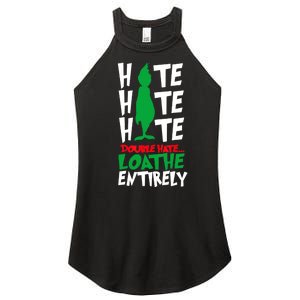 Hate Hate Double Hate Loathe Entirely Funny Christmas Women's Perfect Tri Rocker Tank