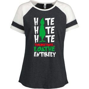 Hate Hate Double Hate Loathe Entirely Funny Christmas Enza Ladies Jersey Colorblock Tee