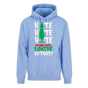 Hate Hate Double Hate Loathe Entirely Funny Christmas Unisex Surf Hoodie