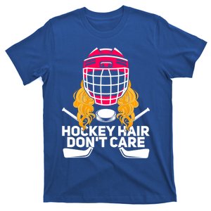 Hockey Hair Dont Care Funny Ice Hockey Gift T-Shirt