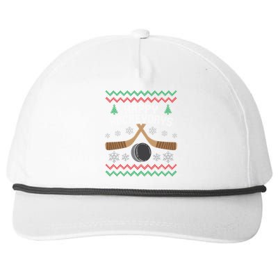 Happy Hockey Days Ugly Christmas Sweater Gift Gift Snapback Five-Panel Rope Hat