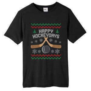 Happy Hockey Days Ugly Christmas Sweater Gift Gift Tall Fusion ChromaSoft Performance T-Shirt