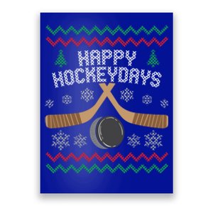 Happy Hockey Days Ugly Christmas Sweater Gift Gift Poster