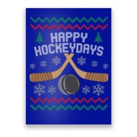 Happy Hockey Days Ugly Christmas Sweater Gift Gift Poster