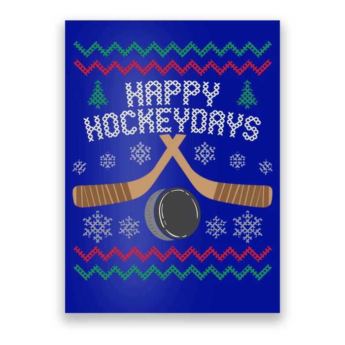 Happy Hockey Days Ugly Christmas Sweater Gift Gift Poster