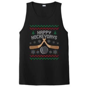 Happy Hockey Days Ugly Christmas Sweater PosiCharge Competitor Tank