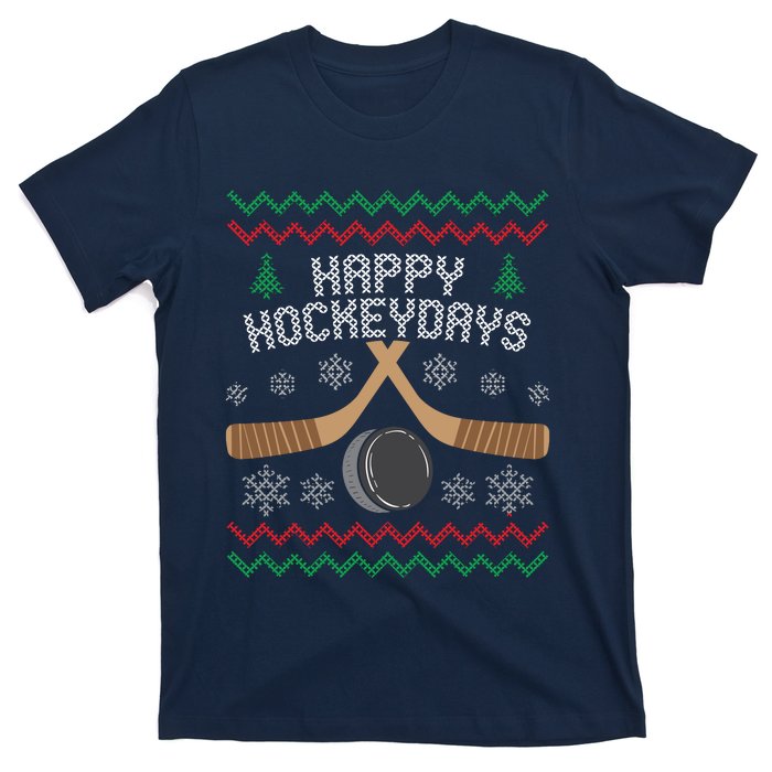 Happy Hockey Days Ugly Christmas Sweater T-Shirt