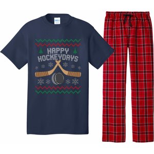 Happy Hockey Days Ugly Christmas Sweater Pajama Set