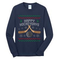 Happy Hockey Days Ugly Christmas Sweater Tall Long Sleeve T-Shirt