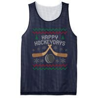 Happy Hockey Days Ugly Christmas Sweater Mesh Reversible Basketball Jersey Tank