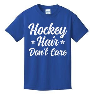 Hockey Hair Dont Care Funny Ice Hockey Player Gift Meaningful Gift Kids T-Shirt