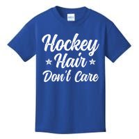 Hockey Hair Dont Care Funny Ice Hockey Player Gift Meaningful Gift Kids T-Shirt