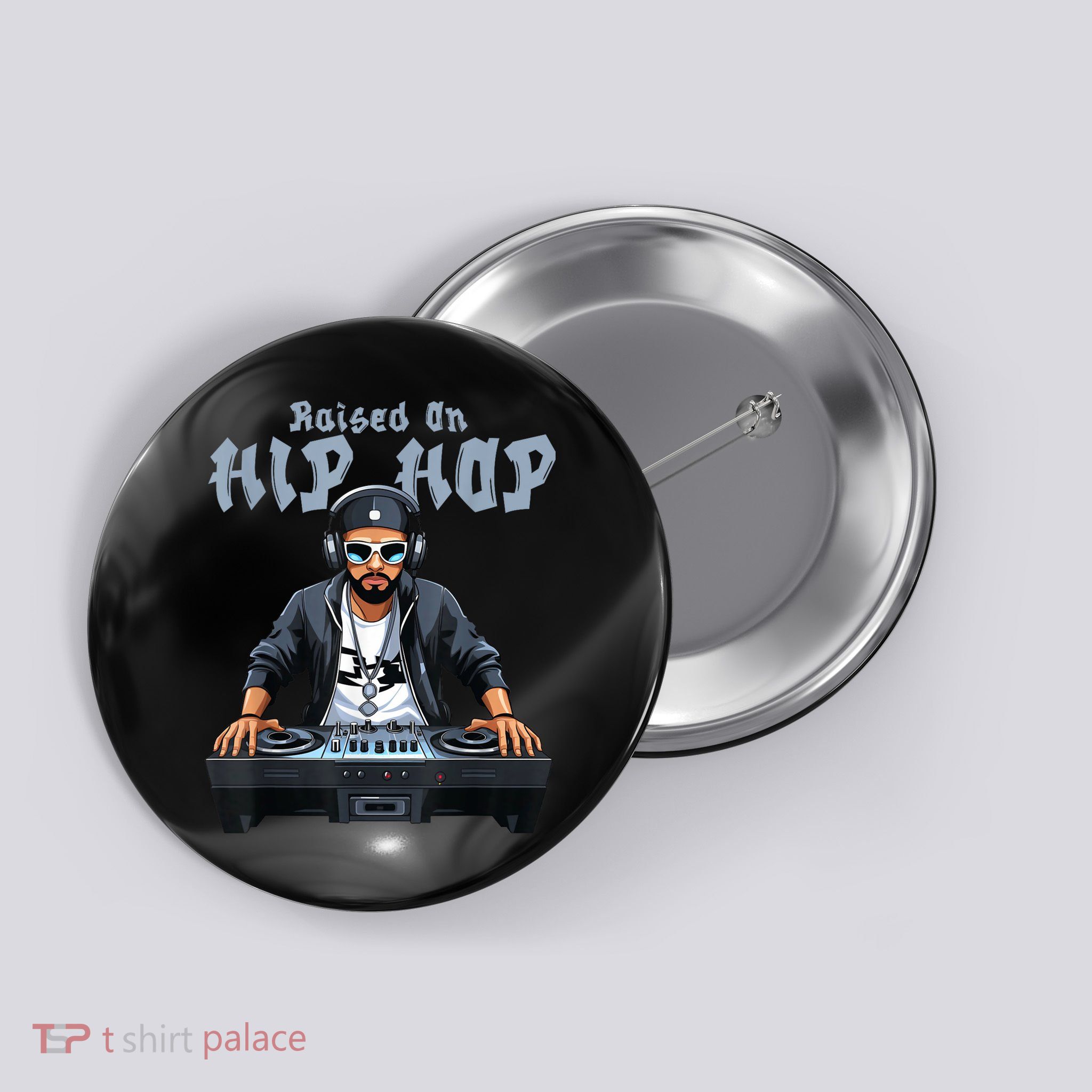Hip Hop DJ 50th Anniversary Raised On Hip Hop Button