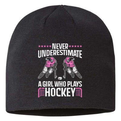 Hockey Hair Dont Care Ice Hockey Sport Hockey Player Sustainable Beanie