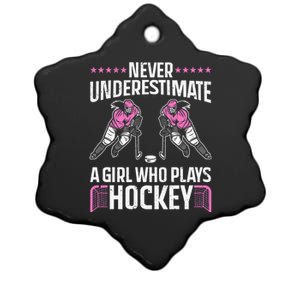 Hockey Hair Dont Care Ice Hockey Sport Hockey Player Ceramic Star Ornament