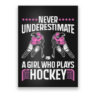 Hockey Hair Dont Care Ice Hockey Sport Hockey Player Poster