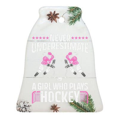 Hockey Hair Dont Care Ice Hockey Sport Hockey Player Ceramic Bell Ornament