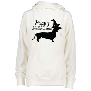 Happy Halloweenie Dachshund Wiener Dog Halloween Womens Funnel Neck Pullover Hood