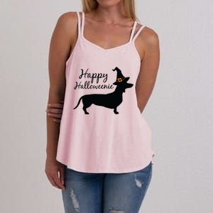 Happy Halloweenie Dachshund Wiener Dog Halloween Women's Strappy Tank