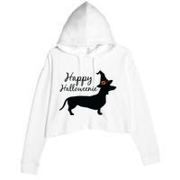 Happy Halloweenie Dachshund Wiener Dog Halloween Crop Fleece Hoodie