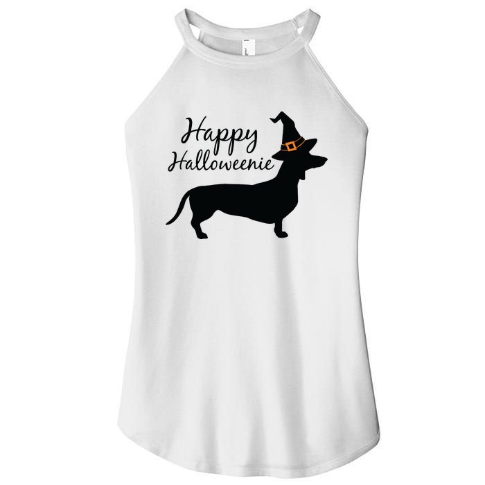 Happy Halloweenie Dachshund Wiener Dog Halloween Women's Perfect Tri Rocker Tank