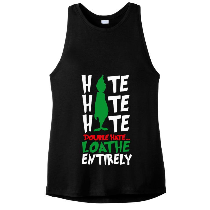 Hate Hate double hate loathe entirely funny Christmas  Ladies PosiCharge Tri-Blend Wicking Tank
