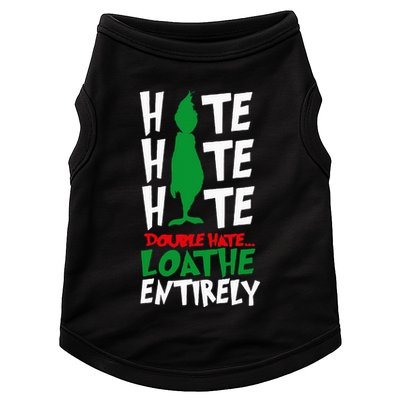 Hate Hate double hate loathe entirely funny Christmas  Doggie Tank