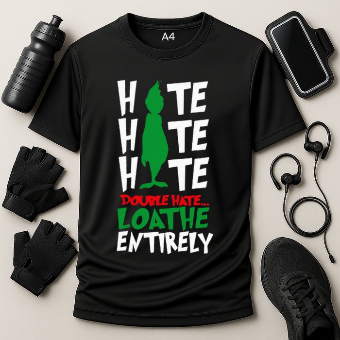 Hate Hate double hate loathe entirely funny Christmas  Performance Shirt