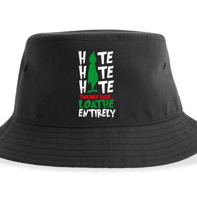 Hate Hate double hate loathe entirely funny Christmas  Sustainable Bucket Hat
