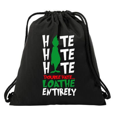 Hate Hate double hate loathe entirely funny Christmas  Drawstring Bag