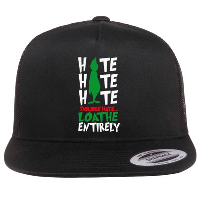 Hate Hate double hate loathe entirely funny Christmas  Flatbill Hat