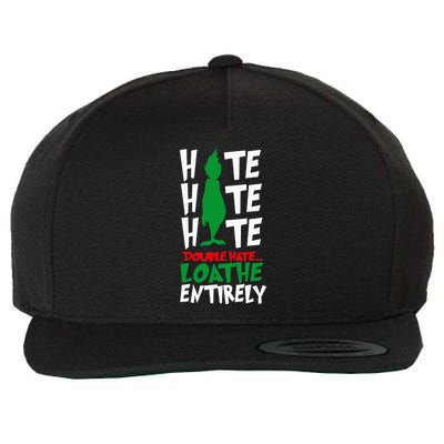 Hate Hate double hate loathe entirely funny Christmas  Wool Snapback Cap