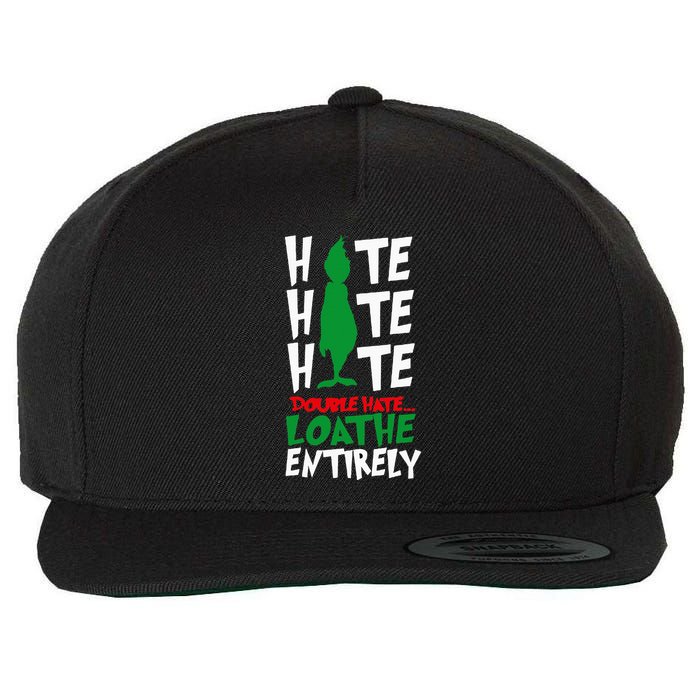 Hate Hate double hate loathe entirely funny Christmas  Wool Snapback Cap