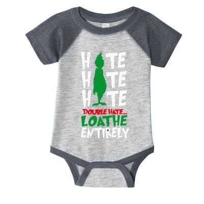Hate Hate double hate loathe entirely funny Christmas  Infant Baby Jersey Bodysuit