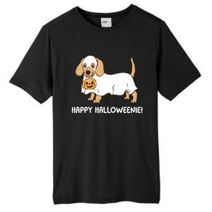 Happy Halloweenie Dachshund Dog Ghost Lazy Halloween Costume Gift Tall Fusion ChromaSoft Performance T-Shirt