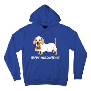 Happy Halloweenie Dachshund Dog Ghost Lazy Halloween Costume Gift Hoodie