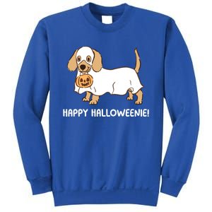 Happy Halloweenie Dachshund Dog Ghost Lazy Halloween Costume Gift Sweatshirt